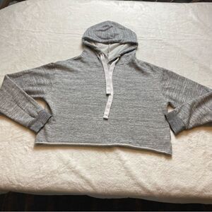 Reflex Gray Cropped Hooded Sweatshirt Size Large